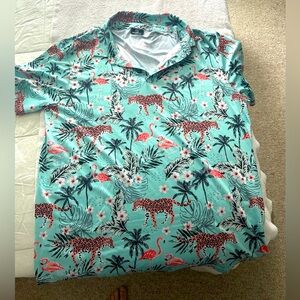 Tropical Print Golf shirt